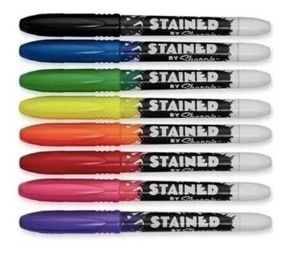 Imagem de Caneta Marcador Permanente Tecido Brush Tip Sharpie 08 Cores