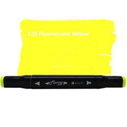 Imagem de Caneta Marcador Ponta Dupla Marker Dual Bismark 123 Fluoresccent Yellow