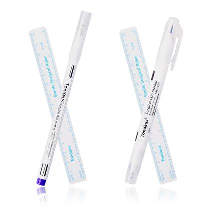 Imagem de Caneta Marcadora para Extensão de Cílios e Tatuagem - Esterilizada e Descartável com Régua