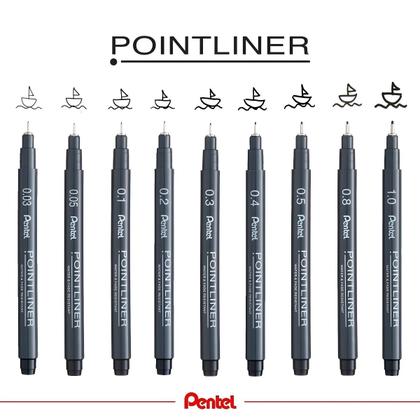 Imagem de Caneta Nanquim Pointliner 1.0Mm Pentel Preta Unidade
