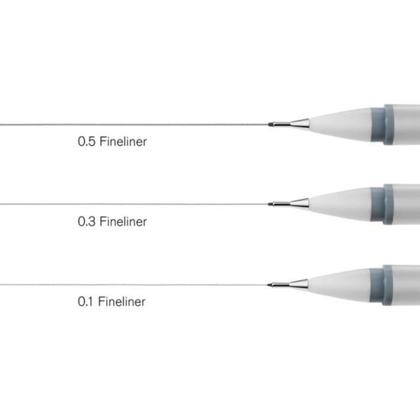 Imagem de Caneta Nanquim Winsor & Newton Fineliner Cinza C/3 Unidades