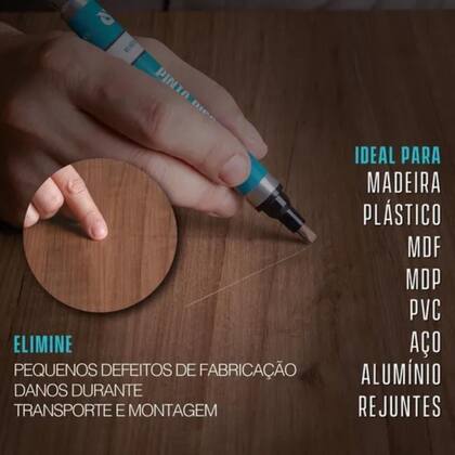 Imagem de Caneta Para Retoque E Reparo Em Mdf Madeira Plástico Pvc