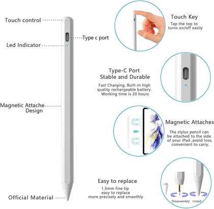 Imagem de Caneta Pencil Compatível C/ Tablet Com Palm Rejection