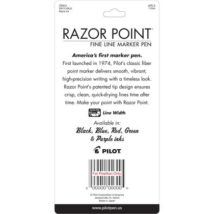 Imagem de Caneta PILOT Razor Point Fine Line Marker Stick de 0,3 mm, pacote com 4
