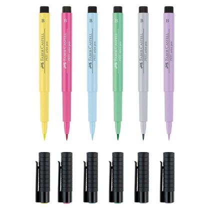 Imagem de Caneta Pitt Artist Faber Castell Brush Pastel 6 Cores