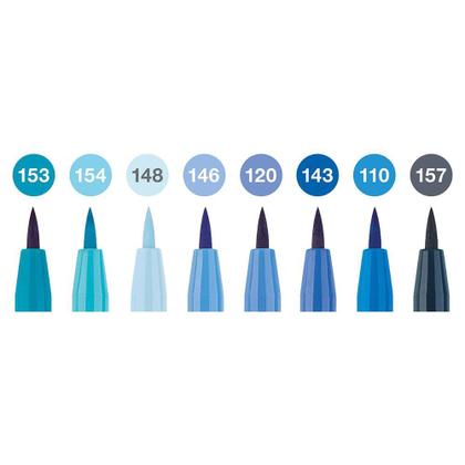 Imagem de Caneta Pitt Artist Faber Castell Brush The Blues 8 Cores