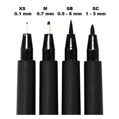Imagem de Caneta Pitt Artist Faber Castell Manga Black 4 Canetas