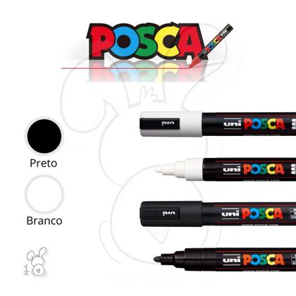 Imagem de Caneta POSCA Marcador Multiuso PC-5M 1.8-2.5mm - Preto ou Branco - Marcador artístico multiuso