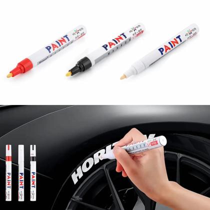 Imagem de Caneta Reparadora Tira Risco Automóveis Carro Moto Caminhões Pintar e Retocar Pneu Azulejo e Tênis Uso Escolar Marca Texto Vermelho