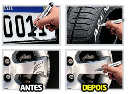 Imagem de Caneta Retok Automotivo Tira Riscos Preto