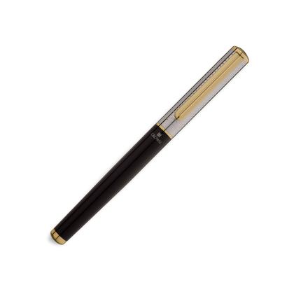 Imagem de Caneta Rollerball Tinta Crown Regent Preta com Prata e Dourado Presente Luxo Estojo