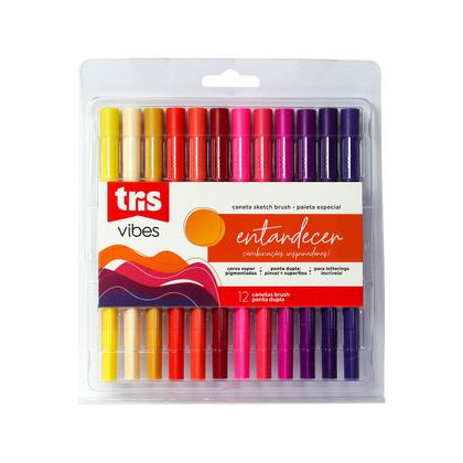 Imagem de Caneta Sketch Brush Tris Duas Pontas Cores Super Pigmentadas