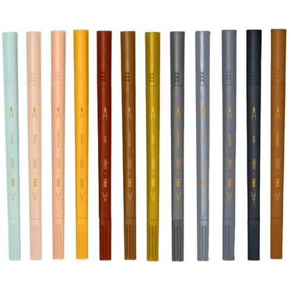 Imagem de Caneta Sketch e lápis de cor 12 cores tons Escandinavos Tris