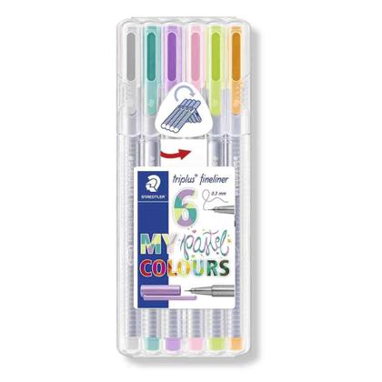 Imagem de Caneta Staedtler Triplus Fineliner 0.3mm Pastel 6 Cores