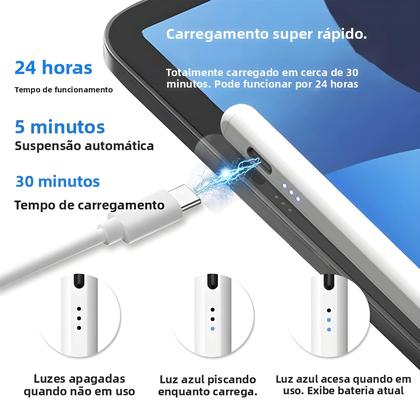 Imagem de Caneta Stylus Apple Pencil Para iPad pro 12.9 11 Air 4 3 Mini 6 5 4 3 2 1 Para iPad A16 A14 A12