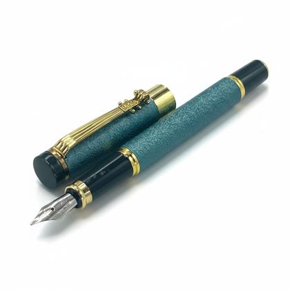Imagem de Caneta tinteiro executiva ponta pena brilhante verde 0,5mm