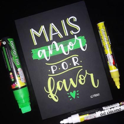 Imagem de Canetão Giz Líquido 15mm BRW 25g Canetão Lousa Vidro Carro
