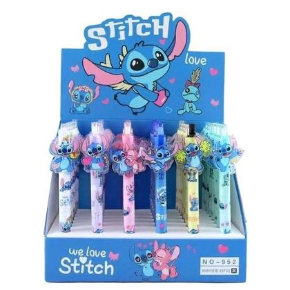 Imagem de Canetas de Gel Disney Stitch - 48 Peças, 0,5mm, Pretas e Fofas - Ideal para Crianças