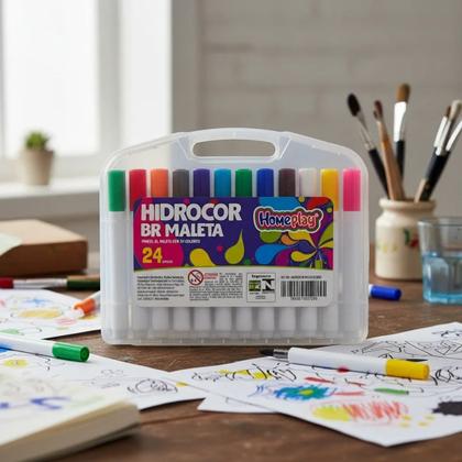 Imagem de Canetas Marcadores Acrílicos 24 Cores para Colorir HomePlay