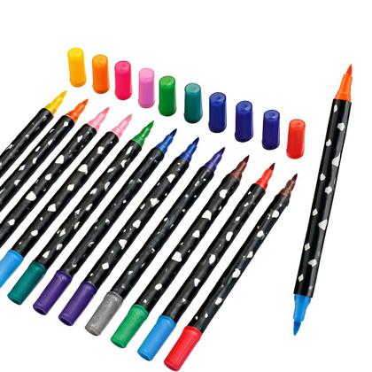 Imagem de Canetas para Colorir com Glitter 2 pontas com 48 Cores