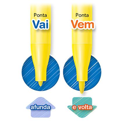 Imagem de Canetinha Hidrocor Neon Pastel FABER CASTELL Vai E Vem 12