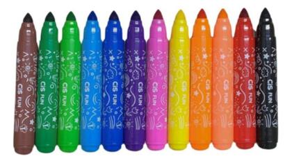 Imagem de Canetinha Hidrográfica Cis Criatic Mini Big Fun C 12 Cores Pote:Azul