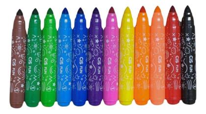 Imagem de Canetinha Hidrográfica Cis Criatic Mini Big Fun C 12 Cores Pote:Azul