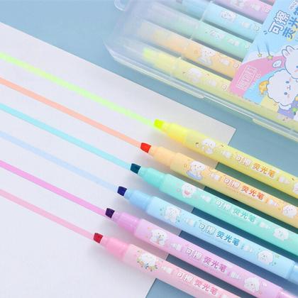 Imagem de Canetinha Marca Texto Apagável kit Com 6 Canetinhas Colorida