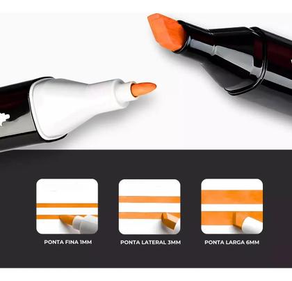 Imagem de Canetinha Triangular Ponta Dupla Hidrográfica Pote 24 Cores