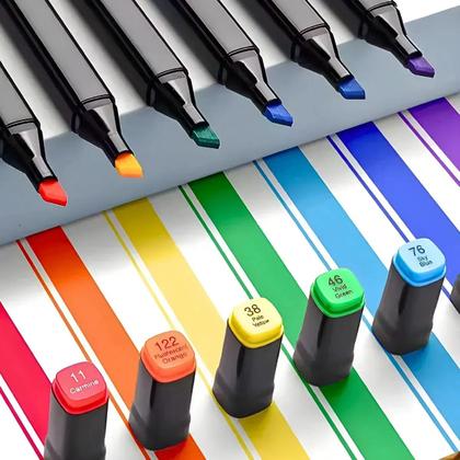 Imagem de Canetinha Triangular Ponta Dupla Hidrográfica Pote 24 Cores