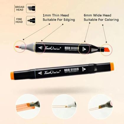 Imagem de Canetinha Triangular Ponta Dupla Hidrográfica Pote 24 Cores