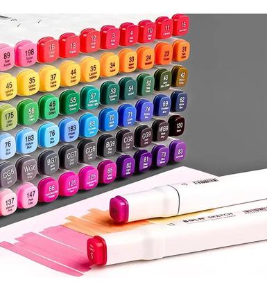 Imagem de Canetinha Triangular Ponta Dupla Hidrográfica Pote 24 Cores