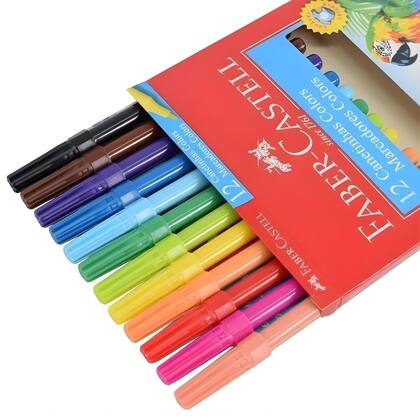 Imagem de Canetinhas 12 Cores Colorir Faber Castell Hidrocor Pintar