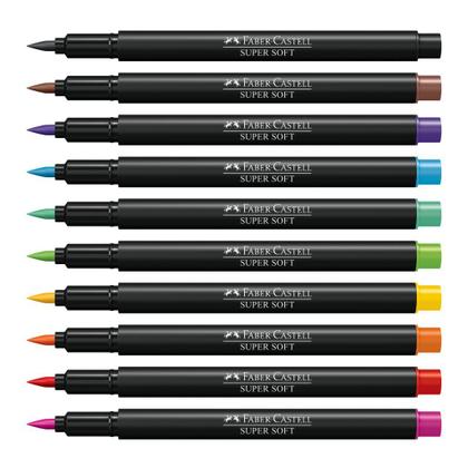 Imagem de Canetinhas Brush Marcador SuperSoft 10 Cores Faber-Castell