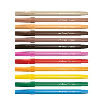 Imagem de Canetinhas Hidrográficas Caras &amp Cores 6 + 6 Tons de Pele - Faber Castell