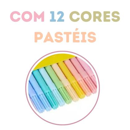 Imagem de Canetinhas Tons Pastel Neo Pen Gigante 12 Cores Lavável