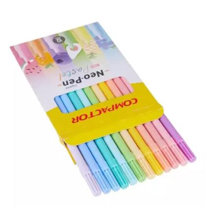 Imagem de Canetinhas Tons Pastel Neo Pen Gigante 12 Cores Lavável