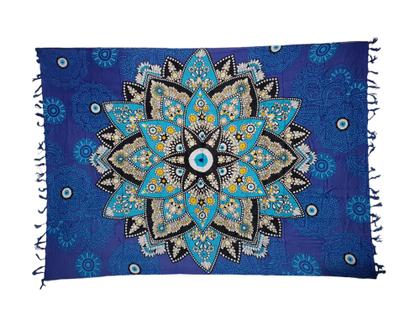 Imagem de Canga de praia olho grego/ mandala olho grego em viscose