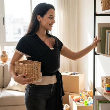 Imagem de Canguru Bebe Ergonomico Passeio Wrap Sling de Vestir Rescem Nascido Respiravel Viagem Suporta até 20 Kg Enxoval Maternidade cha de Bebe Best Sling