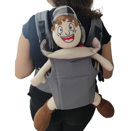 Imagem de Canguru Carregador Criança Bebe Passeio Viagem Sentado Bolso Alça Ajustavel Resistente Confortavel Seguro Macio
