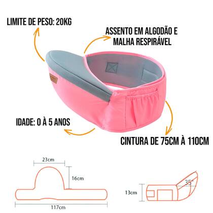 Imagem de Canguru Cinta Carregar Bebê Na Cintura Cadeirinha Apoio