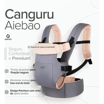 Imagem de Canguru Para Bebê 3 em 1 Acolchoado Ajustável Até 25kg Rosa Aiebao