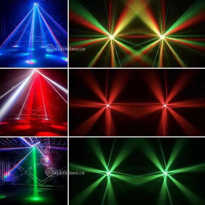 Imagem de Canhão Efeito de Luz Profissional com LEDs RGBW, Lasers e Movimento 360º Moving ONLP507