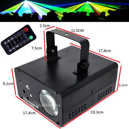 Imagem de Canhão Holografico RGBW Controle Remoto Bivolt Dj Iluminação Efeito Laser TB1318