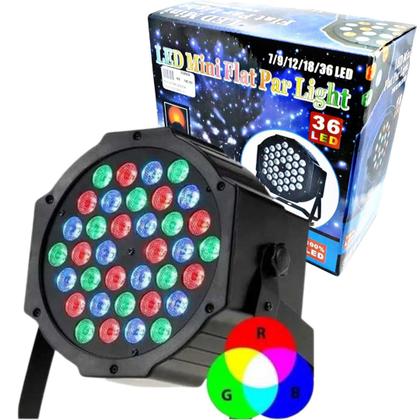 Imagem de Canhão Led 36 Leds Digital Refletor Rgb Dmx Jogo Luzes Iluminação Strobo Festas Par Led Bivolt