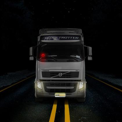 Imagem de Canhão Leds Corujinha Vermelho Coruja Spot Caminhão 12v