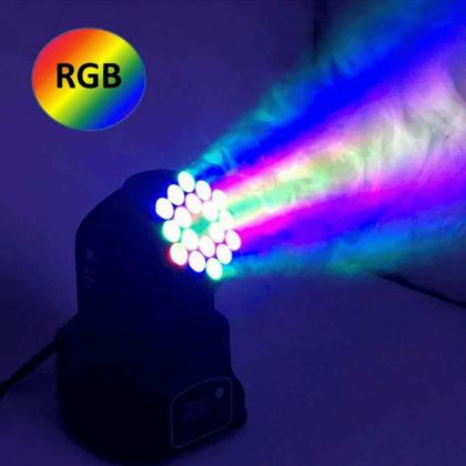 Imagem de Canhão Moving Head 18 Led Colorido Iluminação Acompanha O Ritmo Da Música LK294