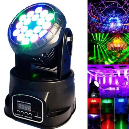 Imagem de Canhão Moving Head 18 Led Colorido Iluminação Acompanha O Ritmo Da Música LK294