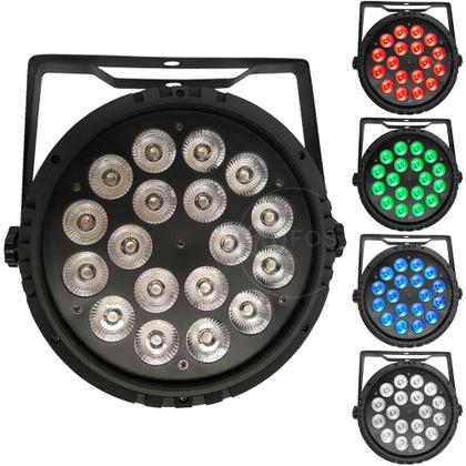 Imagem de Canhao Refletor Par 64 18 Leds Cree 12w Rgbw Dmx Quadriled