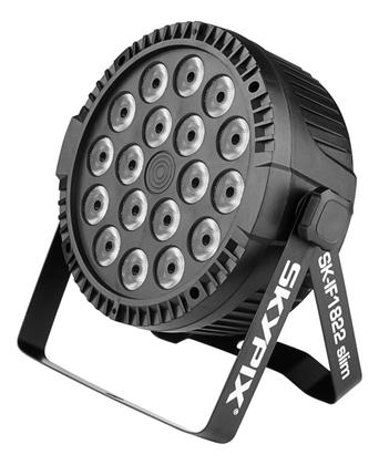 Imagem de Canhao Refletor Par 64 Slim 18 Leds 18w Dmx Rgbwa+uv 6 Em 1